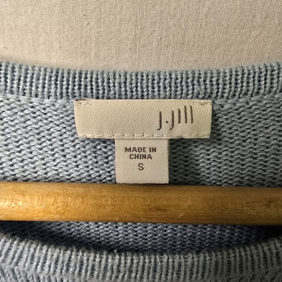 J. Jill Women’s Pullover Sweater Size Small Light Blue Side Tie Cozy Knit - Picture 5 of 8